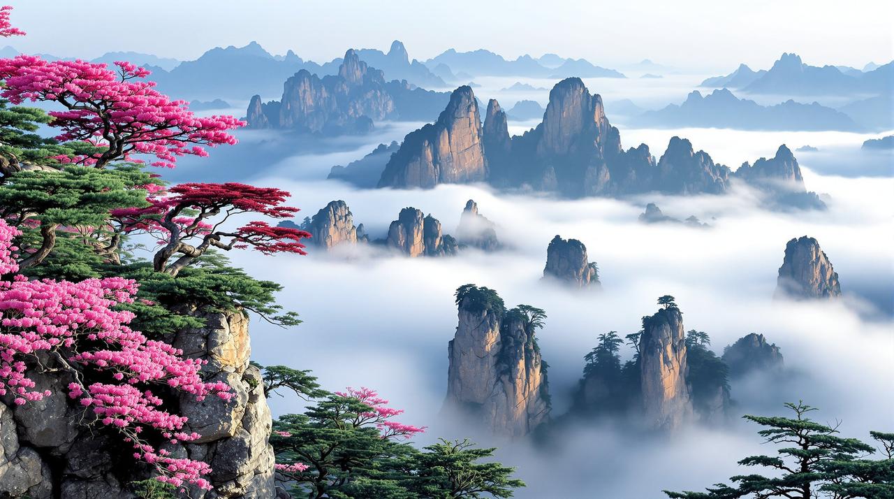 达达影院 - 安徽黄山杜鹃花与奇松怪石