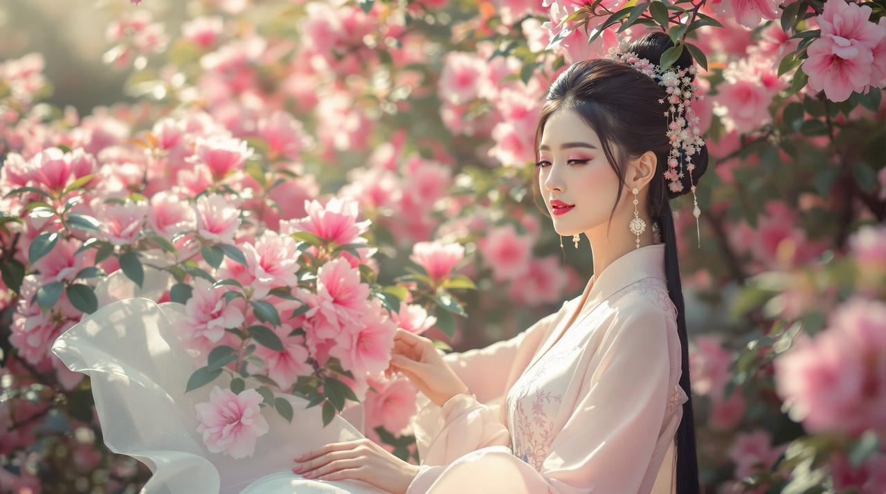 达达影院 - 杜鹃花主题汉服人像摄影
