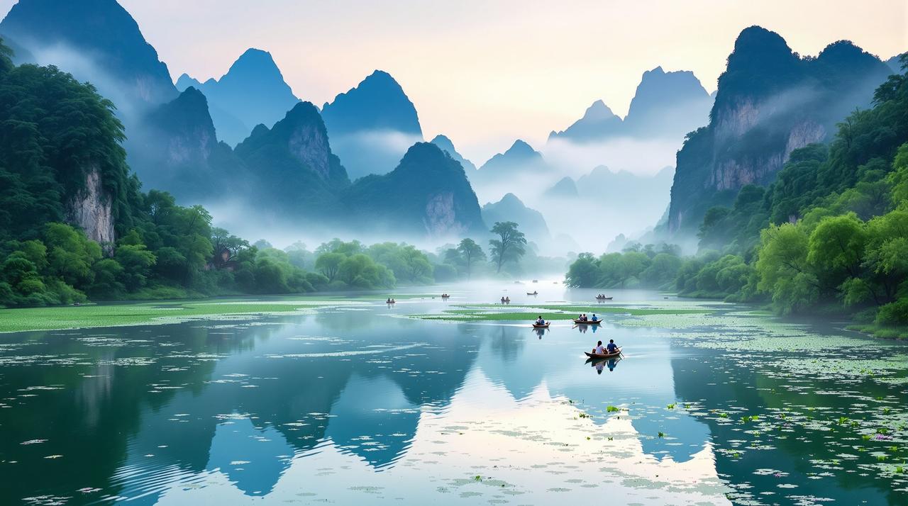达达影院 - 广西桂林漓江畔杜鹃花春色