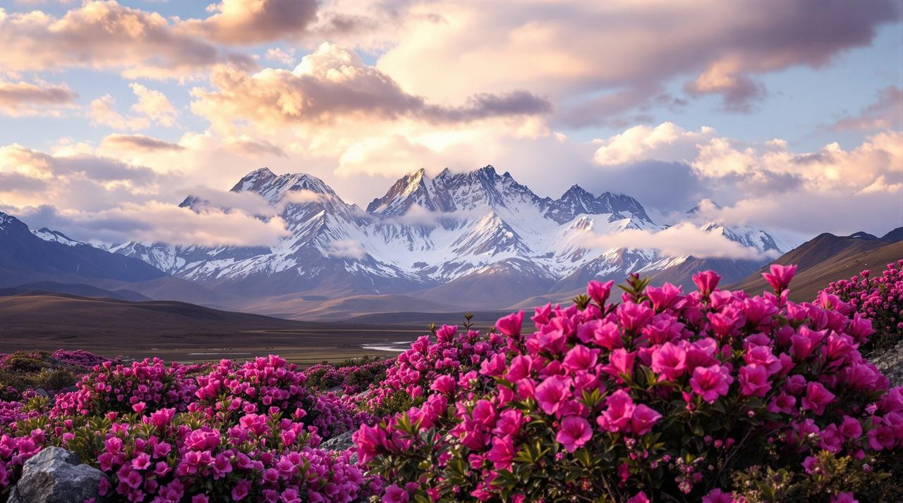 达达影院 - 西藏林芝杜鹃花与雪山同框绝景